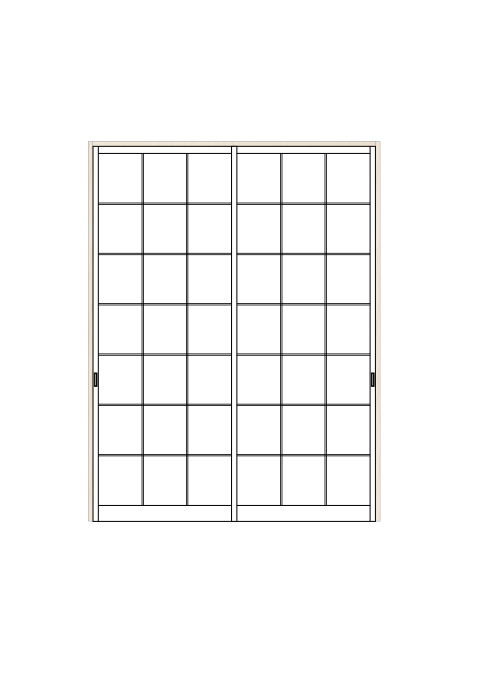 障子 引違い2枚 S-01 荒間（扉のみ）ハリマ産業株式会社