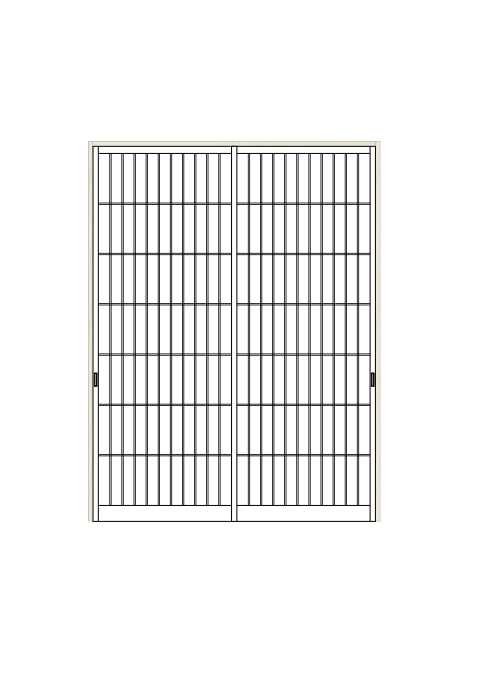 障子 引違い2枚 S-03 縦繁（扉のみ）ハリマ産業株式会社