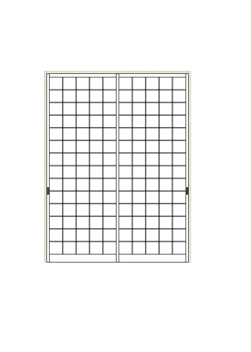 障子 引違い2枚 S-04 桝組（扉のみ）ハリマ産業株式会社