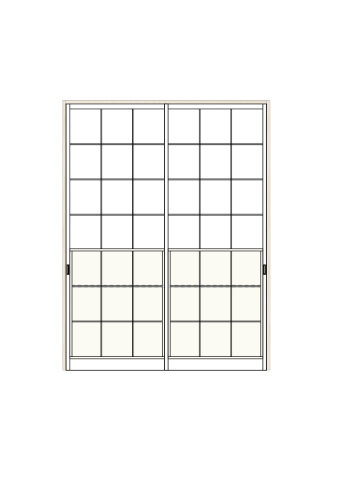 障子 引違い2枚 S-09 猫間（扉のみ）ハリマ産業株式会社