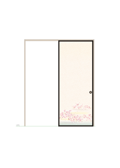 襖 片引き 山水 No.202（扉のみ）ハリマ産業株式会社