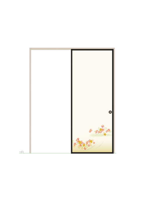 襖 片引き 山水 No.203（扉のみ）ハリマ産業株式会社