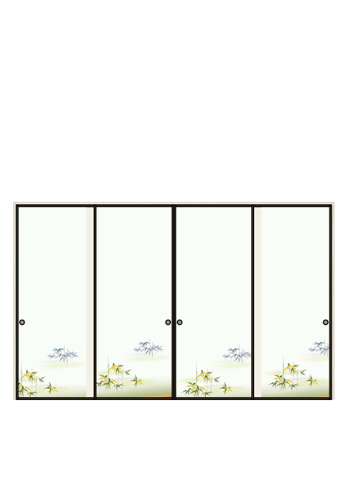 襖 引違い4枚 山水 No.204（扉のみ）ハリマ産業株式会社