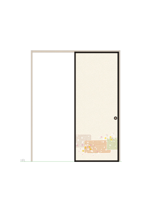 襖 片引き 山水 No.207（扉のみ）ハリマ産業株式会社