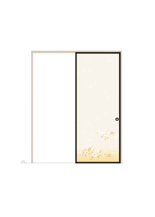 襖 片引き 山水 No.208（扉のみ）ハリマ産業株式会社