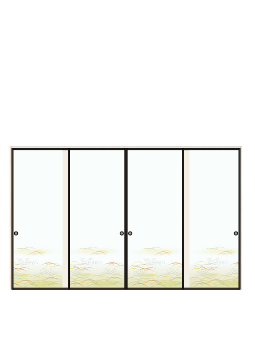 襖 引違い4枚 山水 No.209（扉のみ）ハリマ産業株式会社