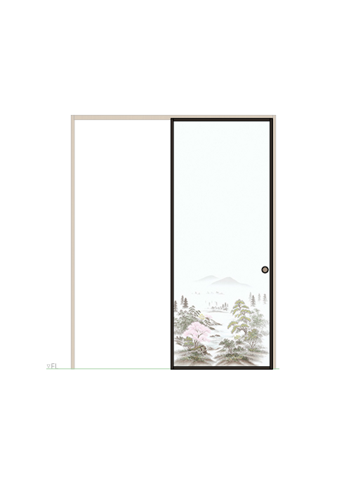襖 片引き 山水 No.210（扉のみ）ハリマ産業株式会社