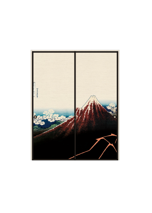 襖 引違い2枚 北斎 No.603 山下白雨（扉のみ）ハリマ産業株式会社